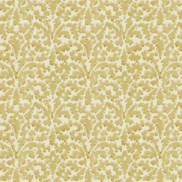 yellow botanical linen fabric from Linwood Fabrics