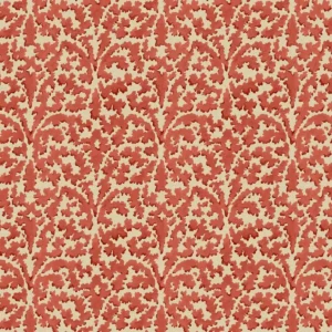 red botanical linen fabric from Linwood Fabrics