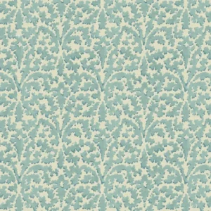 blue botanical linen fabric from Linwood Fabrics