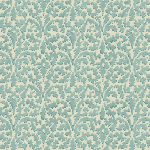 blue botanical linen fabric from Linwood Fabrics