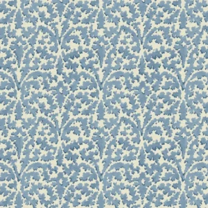 blue botanical linen fabric from Linwood Fabrics