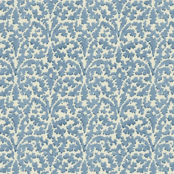 blue botanical linen fabric from Linwood Fabrics