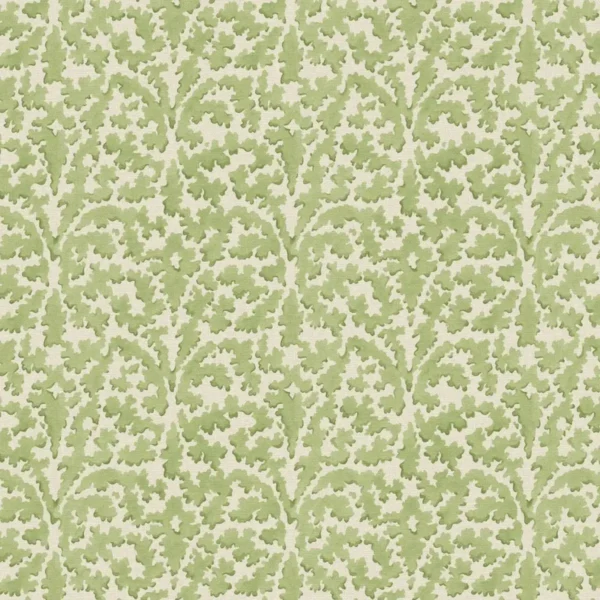 Bagatelle Fabric - Grape by green botanical linen fabric from Linwood Fabrics