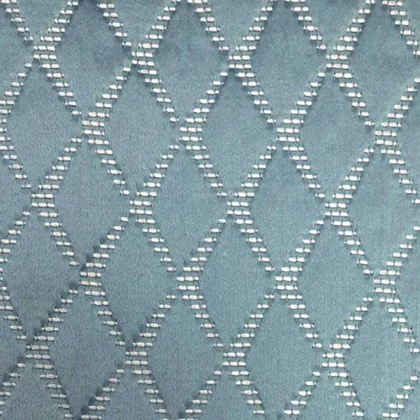 Argyle Fabric - Sky by blue geometric jacquard fabric from Ashley Wilde
