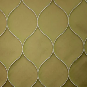 green geometric jacquard fabric from Ashley Wilde