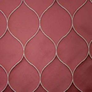 red geometric jacquard fabric from Ashley Wilde