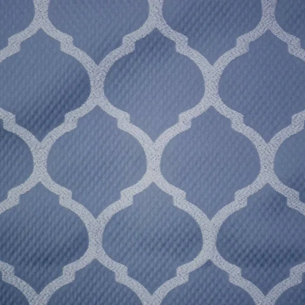 Camley Fabric - Danube by blue geometric jacquard fabric from Ashley Wilde