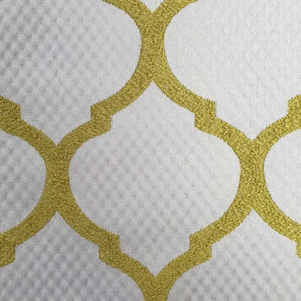 Camley Fabric - Zest by green geometric jacquard fabric from Ashley Wilde