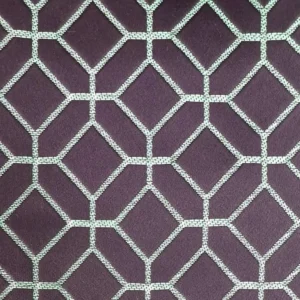 purple geometric jacquard fabric from Ashley Wilde