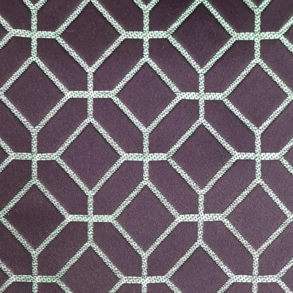 Lanark Fabric - Amethyst by purple geometric jacquard fabric from Ashley Wilde