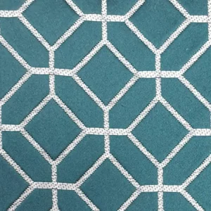 green geometric jacquard fabric from Ashley Wilde