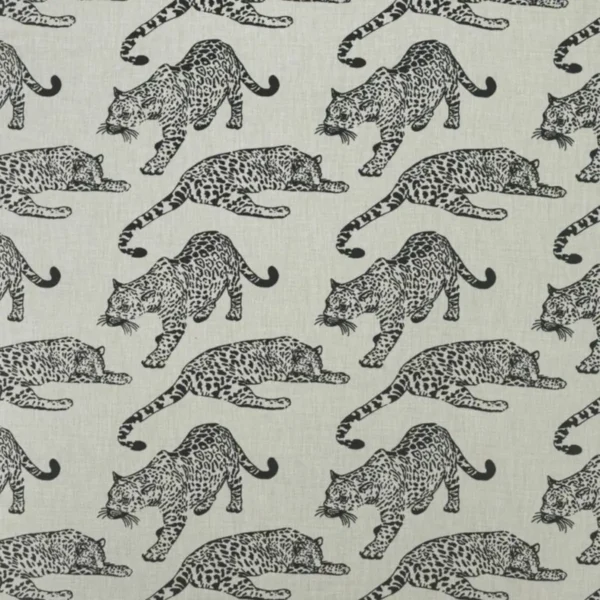 Botswana Fabric - Ebony by black-grey animal velvet-chenille fabric from Ashley Wilde
