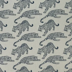 blue animal velvet-chenille fabric from Ashley Wilde