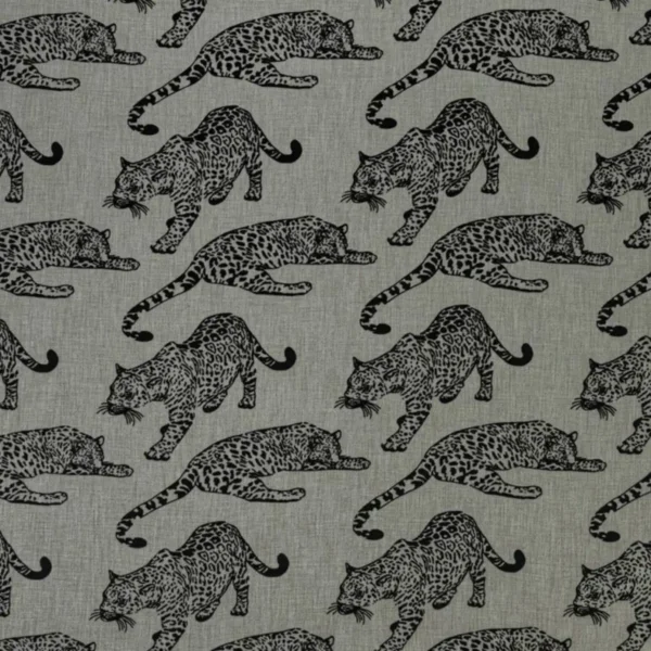 Botswana Fabric - Slate by black-grey animal velvet-chenille fabric from Ashley Wilde