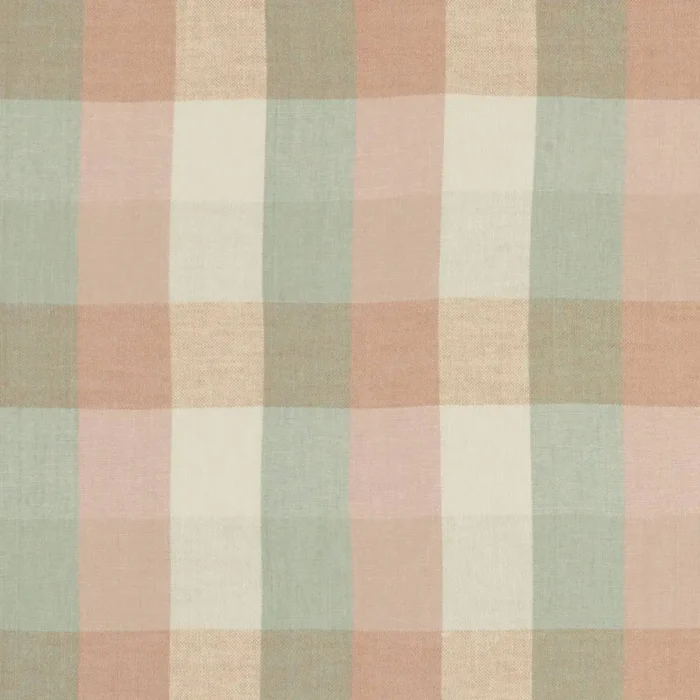 Austin Check Fabric - Mineral / Blush swatch