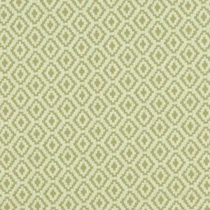green geometric jacquard fabric from Clarke & Clarke