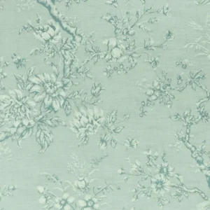 blue botanical jacquard fabric from Clarke & Clarke
