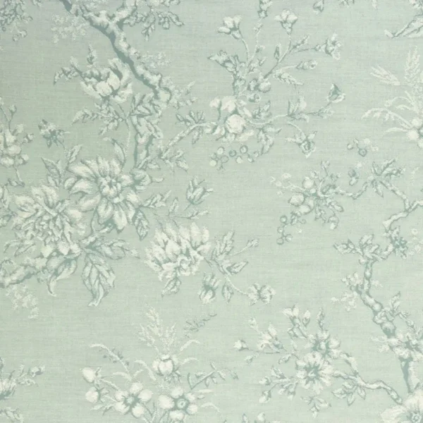 Simone Fabric - Mineral by blue botanical jacquard fabric from Clarke & Clarke