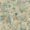 blue botanical jacquard fabric from Clarke & Clarke