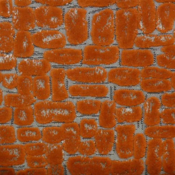 Moda Fabric - Spice by orange spotted velvet-chenille fabric from Clarke & Clarke