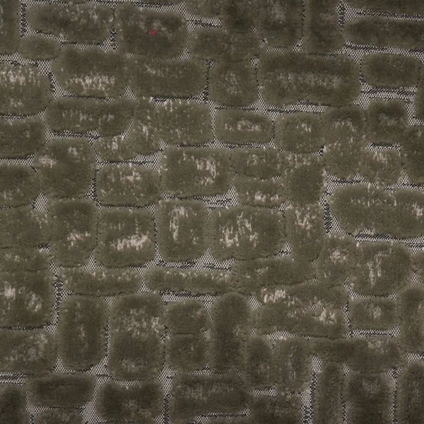Moda Fabric - Taupe by black-grey spotted velvet-chenille fabric from Clarke & Clarke