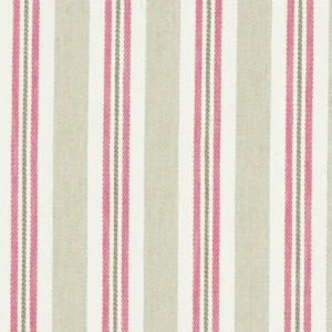 pink striped linen fabric from Clarke & Clarke