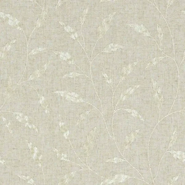 Fairford Fabric - Linen by brown botanical embroideried fabric from Clarke & Clarke