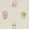 brown botanical embroideried fabric from Clarke & Clarke