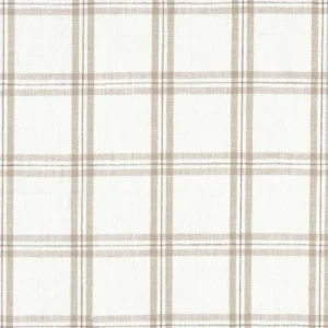 brown checked linen fabric from Clarke & Clarke