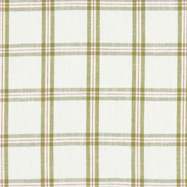Kelmscott Fabric - Olive by green checked linen fabric from Clarke & Clarke
