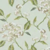 green botanical embroideried fabric from Clarke & Clarke