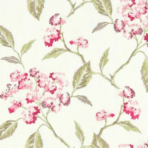 green botanical embroideried fabric from Clarke & Clarke
