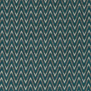 blue geometric velvet-chenille fabric from Clarke & Clarke