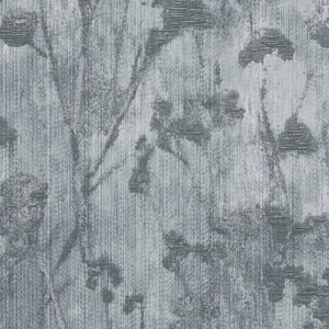black-grey botanical jacquard fabric from Clarke & Clarke