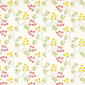 green botanical embroideried fabric from Clarke & Clarke