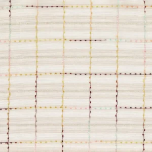 neutral geometric voile-sheer fabric from Clarke & Clarke