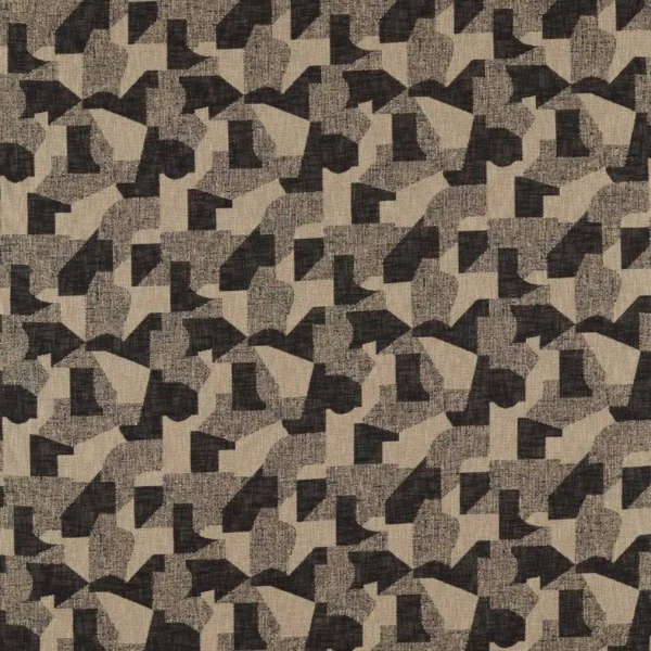 black-grey geometric woven fabric from Clarke & Clarke