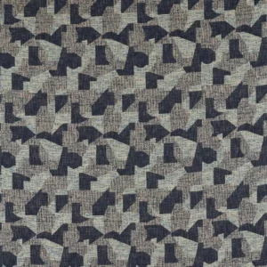 blue geometric woven fabric from Clarke & Clarke