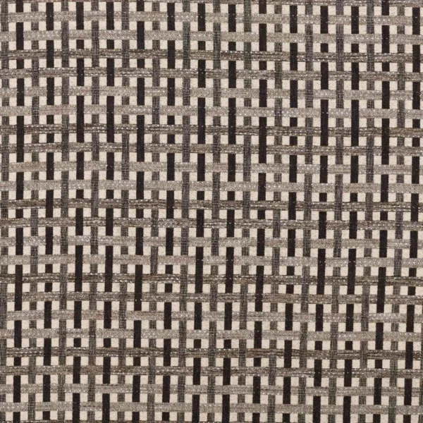 Kasper Fabric - Charcoal / Linen by black-grey checked woven fabric from Clarke & Clarke