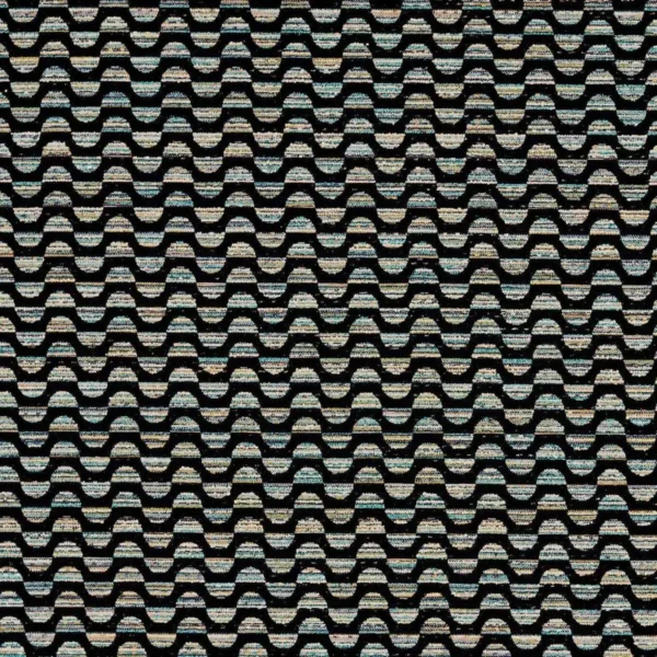 Olav Fabric - Peacock by black-grey geometric woven fabric from Clarke & Clarke