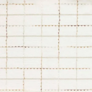 white geometric voile-sheer fabric from Clarke & Clarke