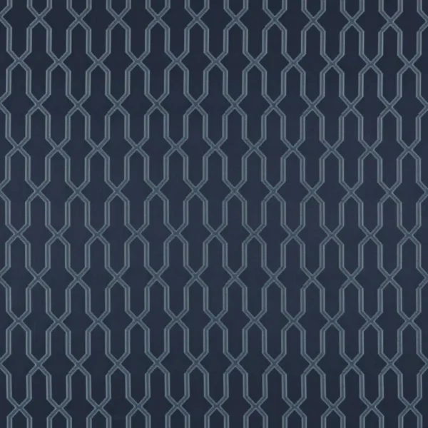 Titan Fabric - Ink by blue geometric jacquard fabric from Ashley Wilde