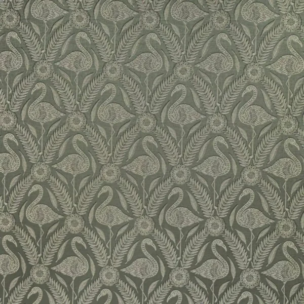 Baux Fabric - Sage by green animal jacquard fabric from Ashley Wilde