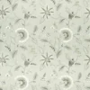 black-grey botanical embroideried fabric from Clarke & Clarke