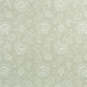 black-grey botanical embroideried fabric from Clarke & Clarke