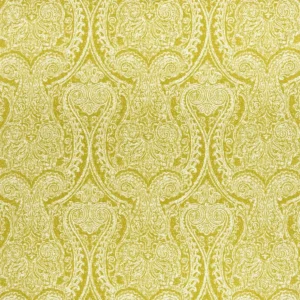 yellow botanical jacquard fabric from Clarke & Clarke