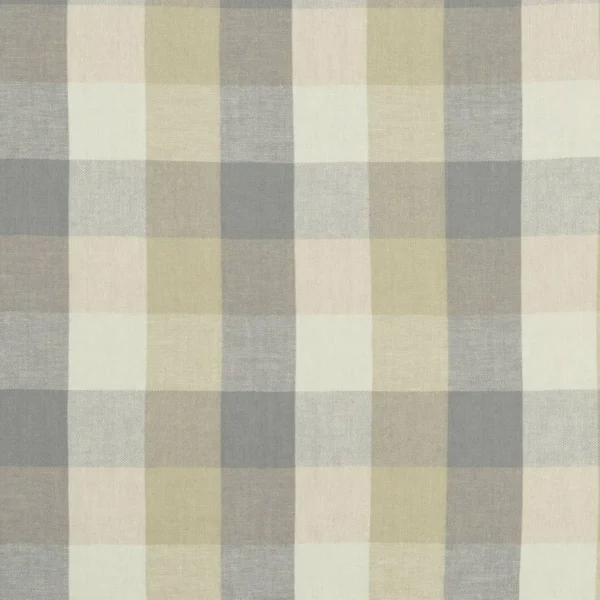 Austin Check Fabric - Natural by blue checked jacquard fabric from Clarke & Clarke