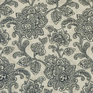 black-grey botanical jacquard fabric from Clarke & Clarke