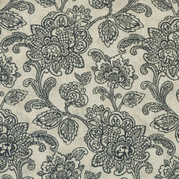 Cranbrook Fabric - Charcoal by black-grey botanical jacquard fabric from Clarke & Clarke