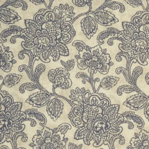 blue botanical jacquard fabric from Clarke & Clarke